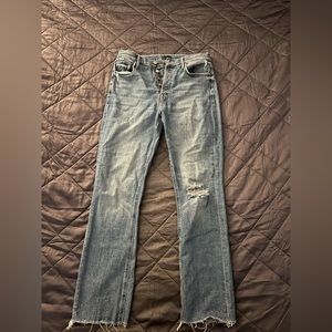 Mother Jeans pixie dazzler ankle fray size 28